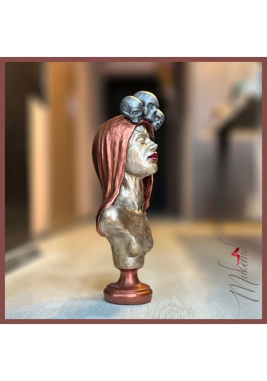 Şeker Kafatası Catrina Büstü Heykeli, Güçlü Kadın Figürü, 3