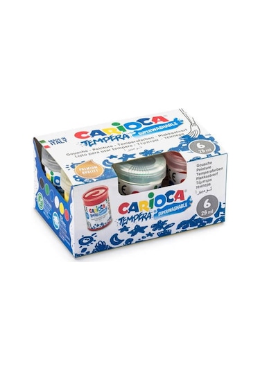 Carioca Tempera Colours Guaj Boya Seti 6 Renk x 25 ML Çok Renkli
