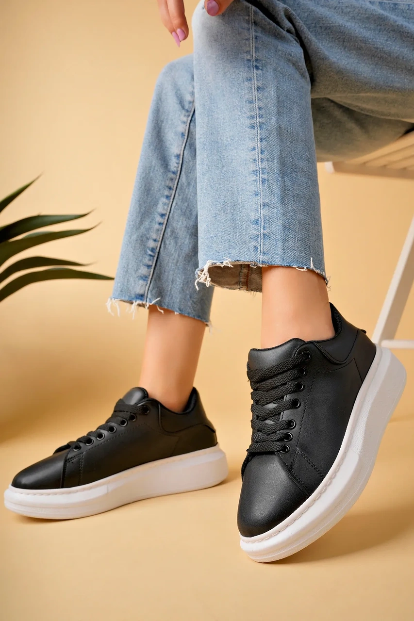 Luis A Costa Lc101 Siyah Cilt Beyaz Taban Kadın Sneaker Renkli