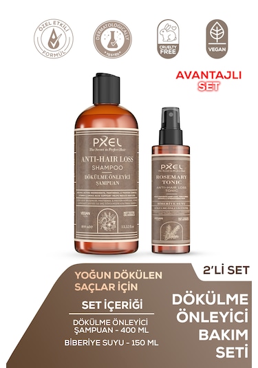 Pxel Dökülme Karşıtı Şampuan - Biberiye Suyu Tonik 2 Li Set