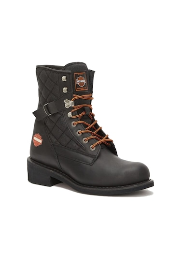 Harley Davidson New Worker Hakiki Deri Kadın Bot Siyah 39