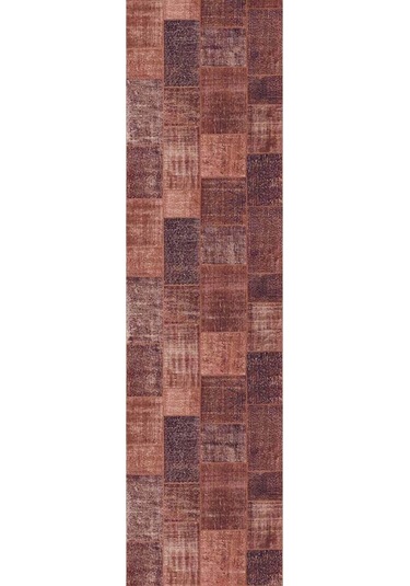 Jazz Patchwork Desenli Dokuma Taban Dekoratif Turuncu Halı (Al 62