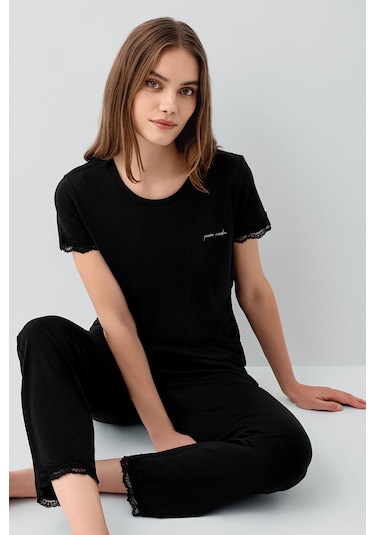 Pierre Cardin Kadın Siyah Pijama Takım Siyah