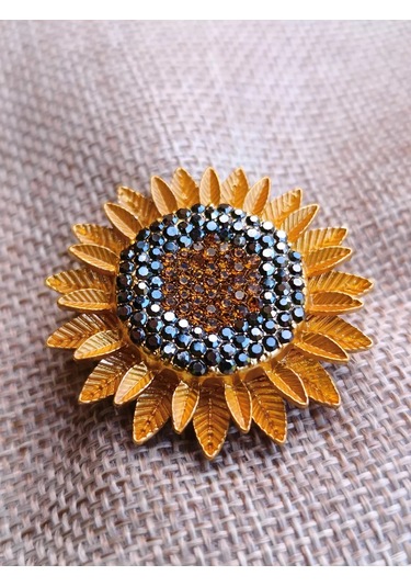 Villovatik Büyük Ayçiçeği Broş 189765734 Turuncu