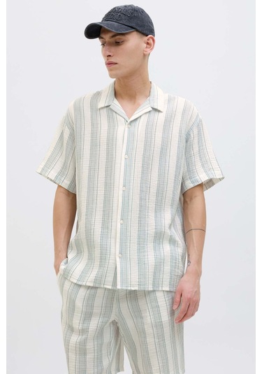 Jack & Jones Joreaster Patras Resort Beyaz Erkek Gömlek Beyaz