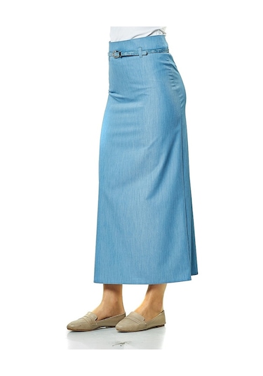 Soralline Kadın Kalem Etek 770 A.Mavi Melanj İndigo