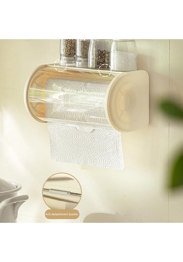 Kayısı Duvara Montaj Rulo Kağıt Tutucu Temizle Toz Geçirmez Kapak Modern Banyo Mutfak Kağıdı Havlu Kağıt Dispenseri Organizatör Saklama Kutusu