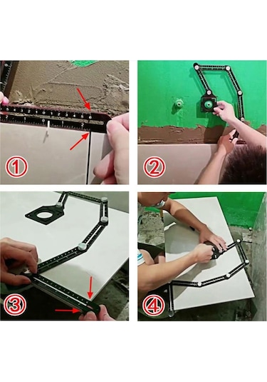 Alüminyum Alaşım Delik Şablon Cetveli Fayans Granit Ölçme Cetveli