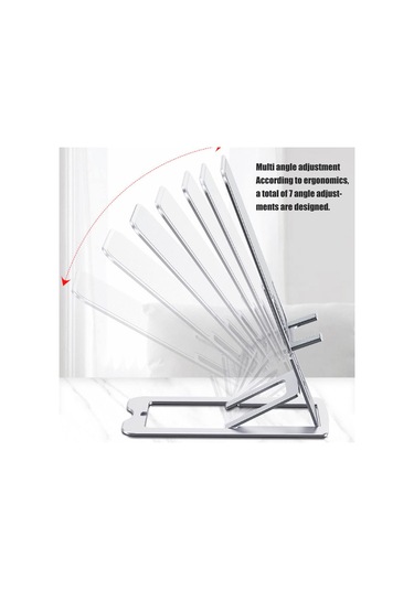 Vkemall Alüminyum Masaüstü Telefon Tutucu, 7 Açıyla Ayarlanabilir, Çoklu Cihaz Uyumlu 12 İnçye Kadar , Katlanabilir Ve Taşınabilir, Dürtüye Dayanıklı, Gümüş Renk