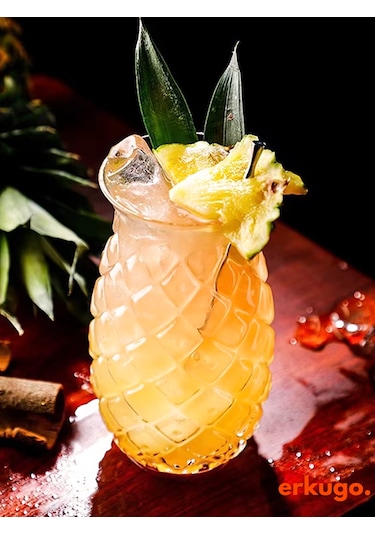 Borosilikat Sunum Bardağı, Kahve Bardağı, Meşrubat Bardağı, Isı Dayanıklı Bardak 550 Ml Pineapple