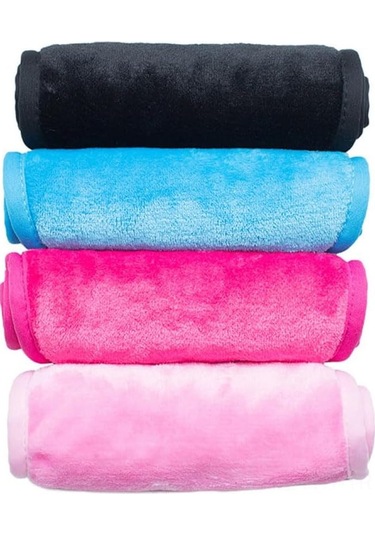 Hangfox 5'li Tekrarlı Kullanım Mikrofiber Yüz Temizleme Bezi - Dayanıklı Kenar, Hızlı Kuruyan, Kokusuz, Tüm Cilt Tipleri İçin, Sadece Sıcak Suyla Makyaj Ve Yetiği Temizler Mavi, Pembe, Pembe, Siyah, Mor