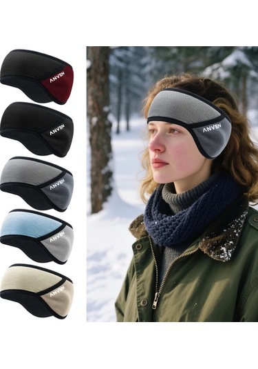 Primepickings Koyu Gri Rüzgarkıran Kulaklıklı Unisex Kışlık Kulak Koruyucu - Koşu, Kayak, Bisiklet Koyu Gri