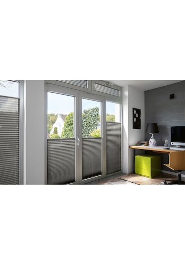 Perdema Kancalı/vidalı Blackout Plise Karartma Cam Balkon Perdesi - Ofis Perdesi - Mutfak Perdesi - Salon Gri V04