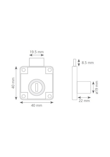 Çekmece Kapak Dolap Kilidi Kare N11.11075