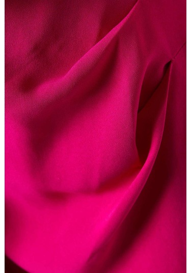 Acler Saten Maxi Elbise - Mor - %70 Asetat %30 Polyester - Drapeli Kaban Kol & Açık Sırt Pembe
