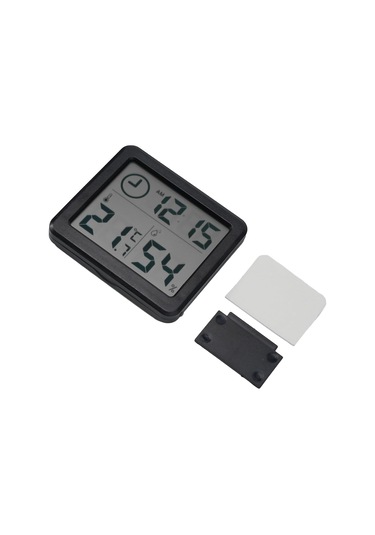 Hfambition Ev İçin Dijital Sıcaklık Nem Ölçer - İnce Tasarım Akıllı Ev Cihazı, Lcd Ekranlı, Saat Gösterimi, Pil Dahil