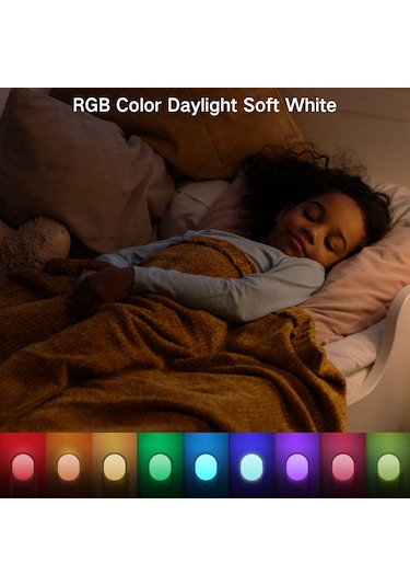 Maiyame Led Akıllı Ambiyans Lambası, Rgb Kumandalı 16 Renk, 10 Seviye Parlaklık, 0.9w, Avrupa Standartı Fişi Diğer
