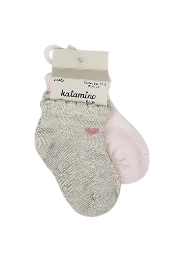 Katamino Ronse Kız 'li Abs Bebek Çorap 20408 Gri-pembe