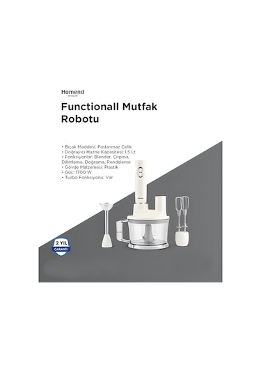 Homend Functionall 2850H 1700 W Mutfak Robotu