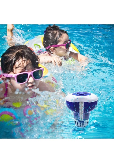 Hangfox Mavi Beyaz Yüzgeçli Havuz Termometreli Kimyasal Dağıtıcı, Pvc Materyal, Kolay Kullanım, Aljı Ve Ph Düzenleme, Temizlik İçin Temizlik Tableti Yok Diğer