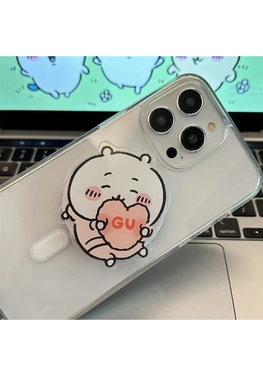 Goldenqian Ins Kore Sevimli Komik Karikatür Magsafe Manyetik Telefon Tutma Tok Standı Iphone 16 S25 Kablosuz Şarj Kutusu Katlanabilir Tutucu D D