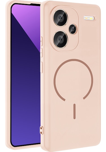 Redmi Note 13 Pro Plus 5g Kılıf M-safe Şarj Özellikli Msra Meta Kapak - Rose Pembe Rose Pembe