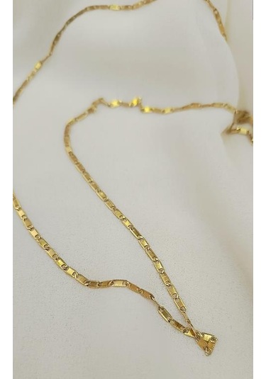 Çelik Kolye 316 L Paslanmaz Unisex Model Kolye Gerdanlık Altın