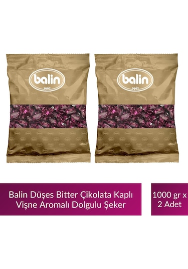 Balin Düşes Çikolata Kaplı Vişne Aromalı Sert Şeker 1000 Gr X 2 Adet
