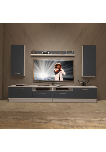 Decoraktiv Trendstyle 5220d Mdf Tv Ünitesi Tv Sehpası Beyaz - Antrasit