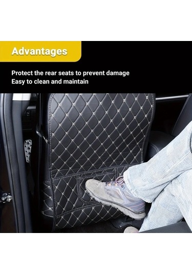 Pazly 1 Adet Kırmızı Araç Koltuğu Koruyucu Depoluklu Anti-kick Mat Lexus Gx470 2002-2009