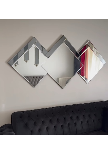 Salon Aynası Duvar Aynası Beyaz - Füme