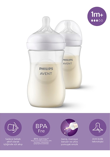 Philips Avent Natural Response PP 2'li Biberon Seti 1+ Ay