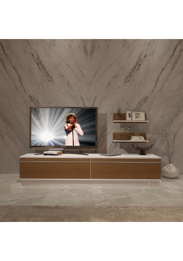 Decoraktiv Eko 4b Mdf Std Tv Ünitesi Tv Sehpası Beyaz - Ceviz