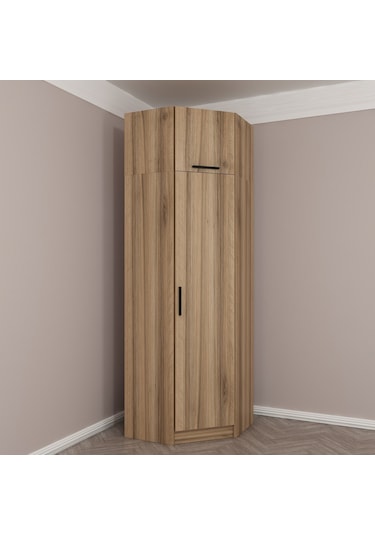 Minar Kale 1 Kapaklı Köşe Dolap + Yüklük Dore 235cm