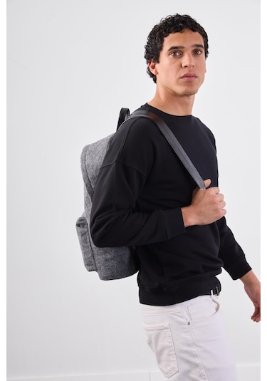 Dufy Siyah Bisiklet Yaka Regular Fit Erkek Sweatshirt Siyah