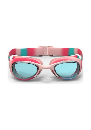 Nabaiji S Boy Unisex Yüzücü Gözlüğü Pembe Turkuaz Şeffaf Camlar Çok Renkli