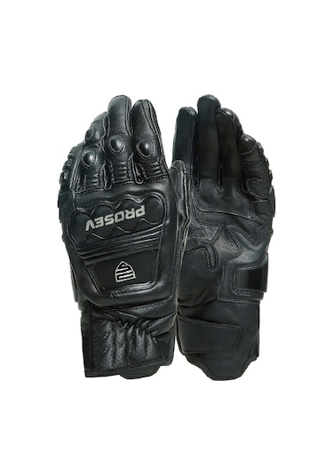 Motosiklet Eldiveni Carbon Titanium Full Koruma Deri Motorcu Eldiven Siyah Uyumlu