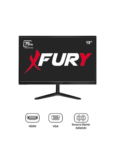 Fury 19" Geniş Ekran 75 Hz 5ms Vga,hdmı Led Monitör