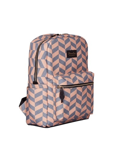 Bloominbag Smokey Chevron 13-14 İnç Laptop / Macbook Sırt Çantası Gri - Taba