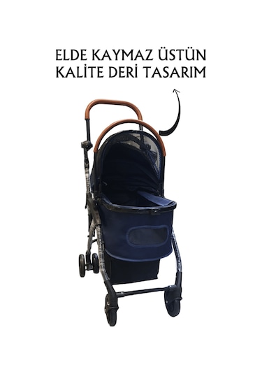 Tommy Evcil Hayvan Arabası 76, 5 X 48 X 99 Cm Lacivert Max 15 Kg