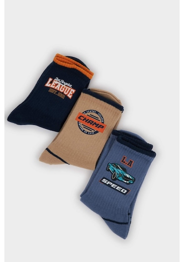 Defacto Erkek Çocuk 3lü Pamuklu Uzun Çorap F8851a8nskr1 Çok Renkli-kr1