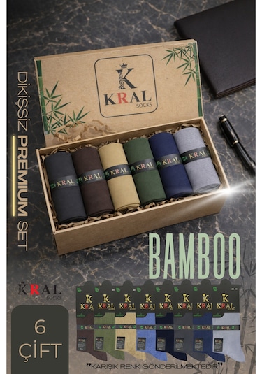 Kral Socks Kutulu 6 Çift Bambu Uzun Soket Yazlık Dikişsiz Parfümlü Çorap Çok Renkli