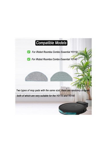 Youmex İrobot Roomba Combo Essential Y0110/y0140/y0112/q0120 İçin Yıkama Yapılabilir Tekrarlı Kullanım Mikrofiber Süpürge Mop Pad Yedek Parçası