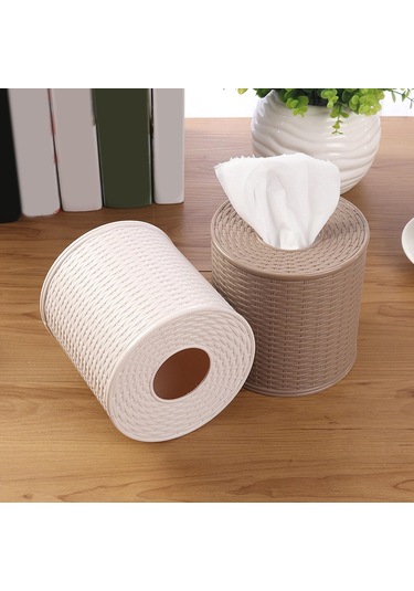 Homyl Rulo Kağıt Kutusu Pratik Süs Peçete Saklama Araba Bej Bej