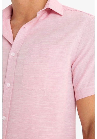 DeFacto Modern Fit Yazlık Polo Yaka Basic Düz Kısa Kollu Gömlek E5077AX25SMRD92 DeFacto Modern Fit Yazlık Polo Yaka Basic Düz Kısa Kollu Gömlek E5077AX25SMRD92