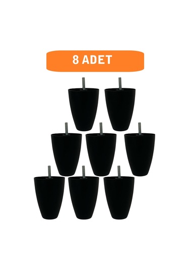 Homdep Kanepe Koltuk Tv Ünitesi Konsol Yükseltme Adalya Model Plastik Ayak 10 Cm Siyah Renk 8 Adet Siyah