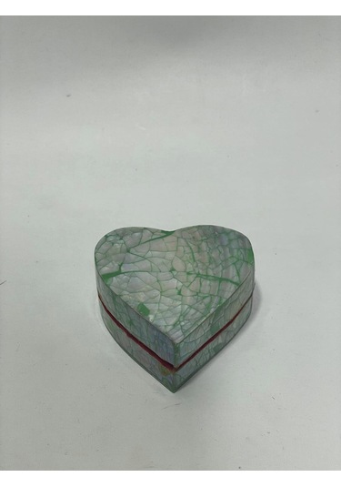 Sedef Kaplama Kalp Model Kadife Hediye Kutusu Küçük-model 3