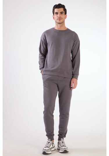 Dufy Antrasit Bisiklet Yaka Regular Fit Erkek Sweatshirt Antrasit