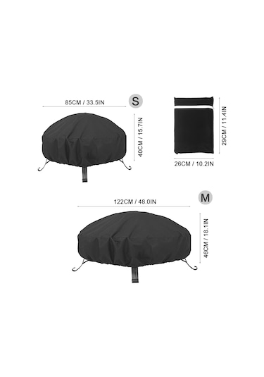 Xiyyadms 210d Oxford Dokulu Güneş, Yağmur Ve Toz Koruyucu Mangal Kılıfı - 122x46 Cm Siyah, İç Ve Dış Kullanım Çok Renkli