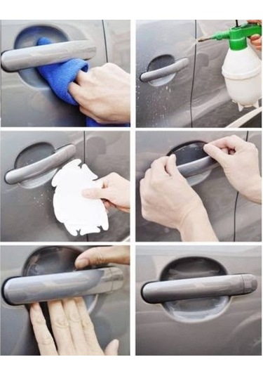 Araba Araç Kapı Kolu Koruma Filmi Oto Kol Yuvası Koruyucu 4 Adet (447026338)